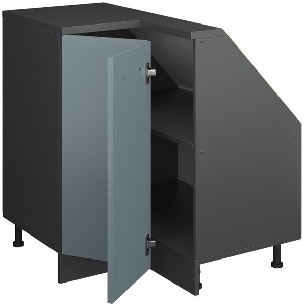 Eck-Küchenschrank für Dachschrägen R-Line Blau-Grau 75.6 cm mit 1 Tür Vicco Bild 4
