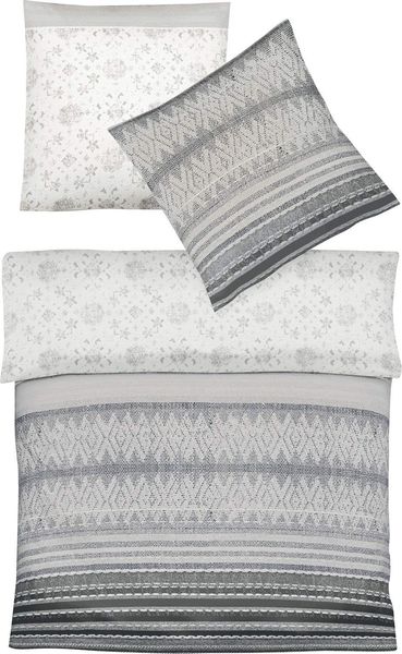 Fleuresse Aspen Biber Bettwäsche 135x200 Streifen beige silber grau 433820-07