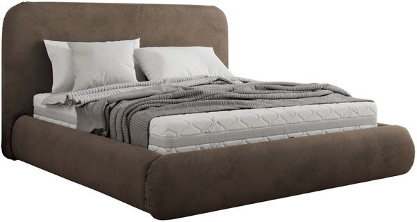 Bett mit Stauraum Polsterbett BENEA CLASSIC, Doppelbett mit Lattenrost Gepolstertes Kopfteil Gasdruckfeder Schlafzimmerbett - 200 x 200 cm - Braun Velvet Bild 5