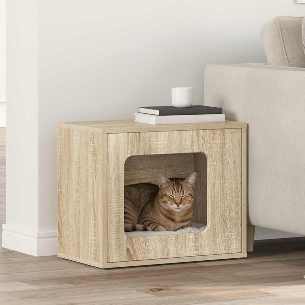 vidaXL Katzenhaus Sonoma 51 x 30 x 42,5 cm Holzwerkstoff 8000646