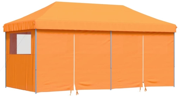 vidaXL Pop-Up Partyzelt, faltbar, mit 4 Seitenteilen, Stahl / PE, orange, 315 x 580 x 292 cm