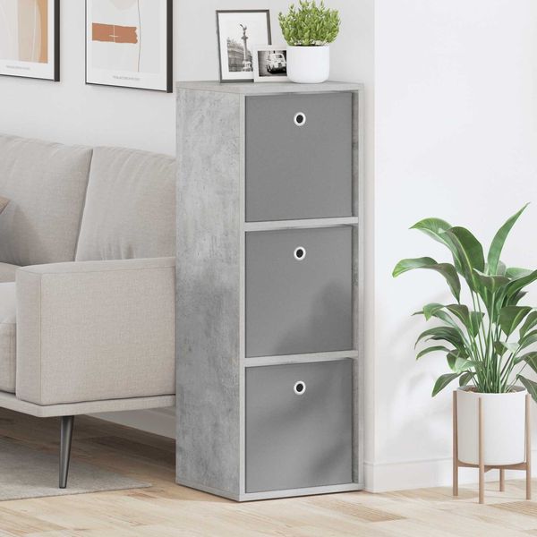 vidaXL Sideboard mit Schubladen Beton Grau 35 x 32 x 99,5 cm 8000567