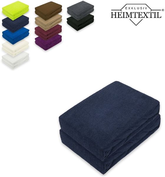 Doppelpack Marke Frottee Spannbettlaken Navyblau 120 x 200 cm