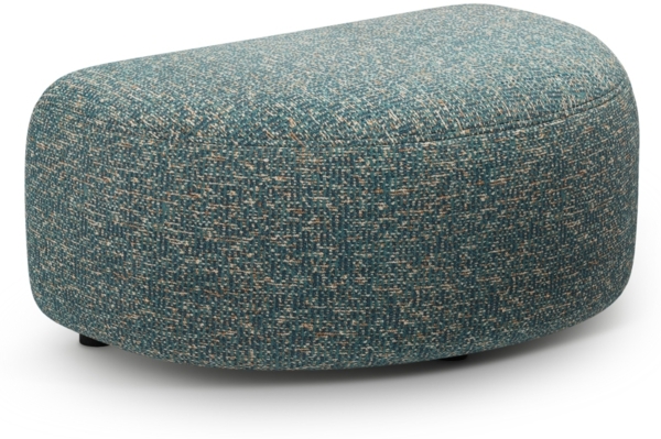 Micadoni Hocker Kate halbrund 1-Sitzer Strukturierter Stoff Blau Melange