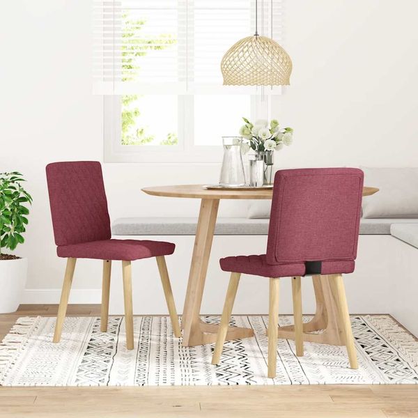 vidaXL Esszimmerstühle 2 Stk. Weinrot Stoff 4101124