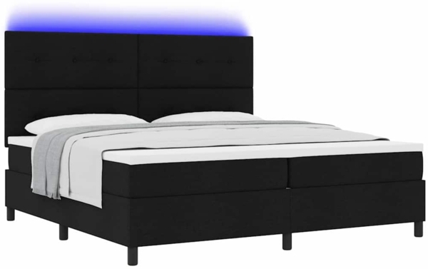 vidaXL Boxspringbett mit Matratze Schwarz 200 x 200 cm Stoff 3342895 Bild 2