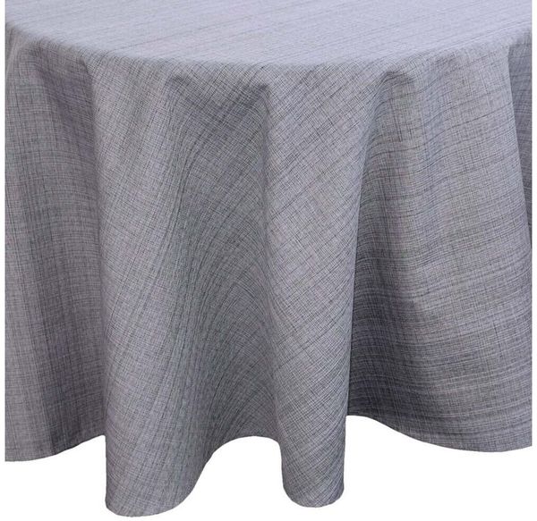 matches21 HOME & HOBBY Tischdecke Outdoor Garten-Tischdecke grau rund 145 cm abwaschbar (1-tlg), Modernes wetterfestes Tischtuch für Außenbereich Garten-Tisch