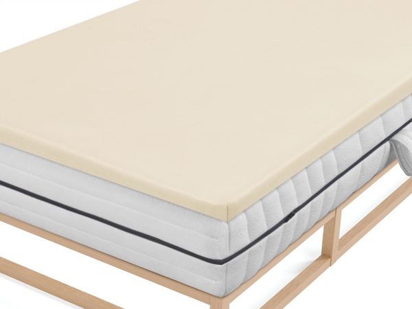 biberna Jersey-Elastic-Topper-Spannbetttuch 0077641, champagner, 1x 90x190 cm - 100x220 cm