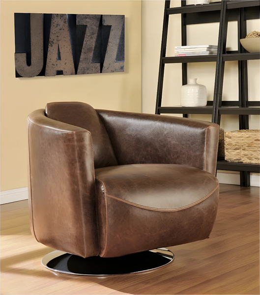 Vente-unique - Clubsessel Leder - Vintage Leder - FLORENTIN