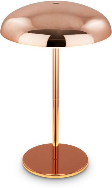 BRILONER - LED Tischlampe kabellos IP44 mit Lichtkante, Touchdimmer, Akku tauschbar, Nachttischlampe, Leselampe, LED Lampe, Dekolampe, Tischleuchte, Akku Lampe, Outdoor, 19,5x30,5 cm, Kupferfarbig