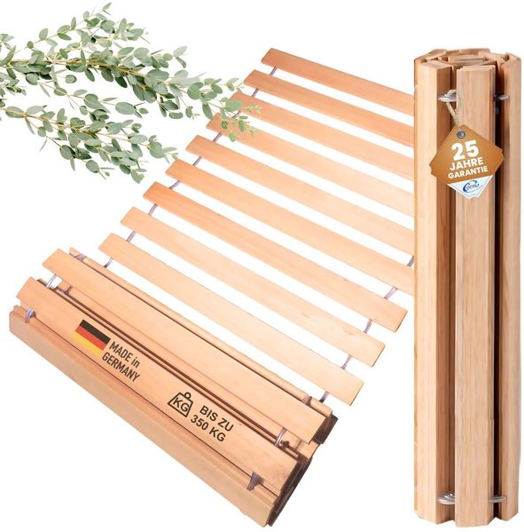 Coemo Rollrost DELUXE 100 x 190 cm Rolllattenrost 21 massive Leisten