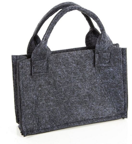 Logbuch-Verlag Geschenkbox Filztasche dunkelgrau rustikal mit Henkel 21 x 14 x 6 cm