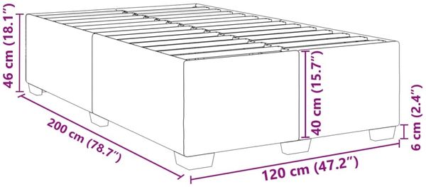 vidaXL Bettgestell ohne Matratze Dunkelgrau 120x200 cm Stoff 3284465 Bild 9