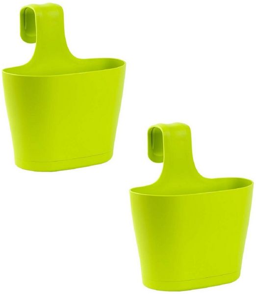 Engelland Blumenkasten Blumentopf zum Hängen (Vorteils-Set, 2 St, Fassungsvermögen je Topf 2,8 Liter), UV-Beständig, Frostbeständig, Wasserauffangschalen