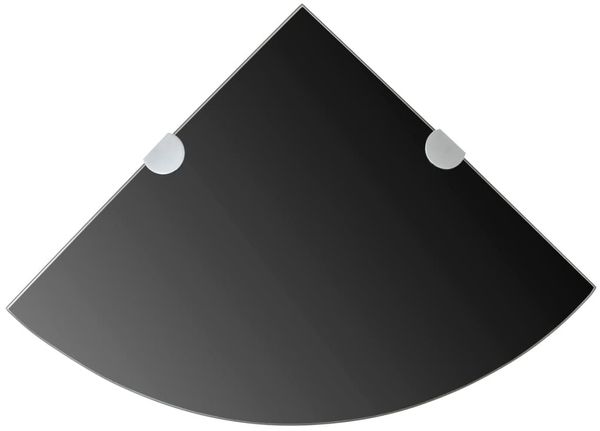 vidaXL Eckregale 2 Stk. mit Verchromten Halterungen Glas Schwarz 3051595