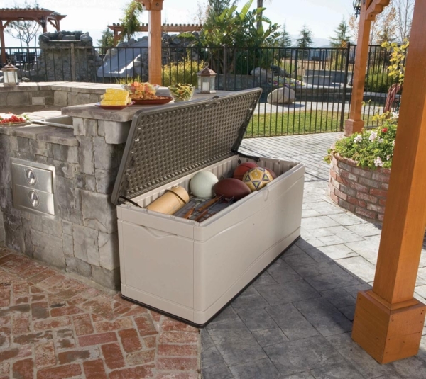 Lifetime Kunststoff Kissen Aufbewahrungsbox 495 Liter | Lichtgrau | 61 x 152,5 x 67 cm