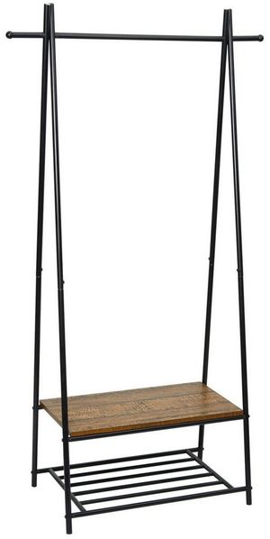 Mondeer Garderobenständer Kleiderständer, mit 2 Ablagen für Schuhe und Boxen Retro-Industrie Stil