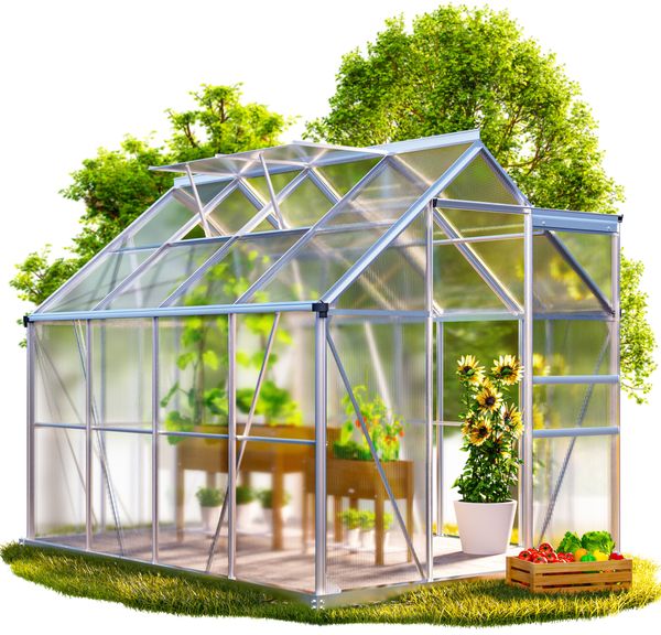 GARDEBRUK® Gewächshaus Aluminium 4,8m² mit Fundament 250x190cm inkl. 2 Dachfenster