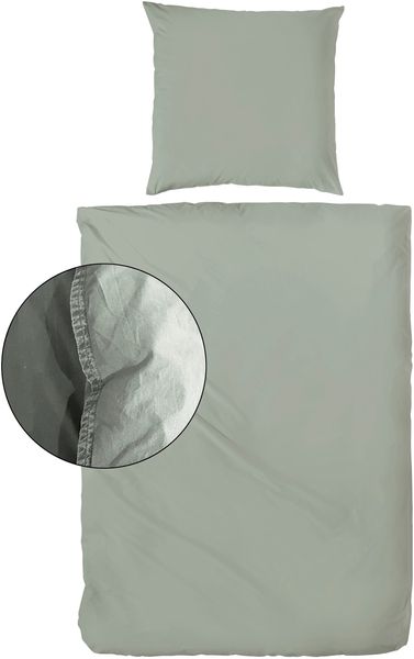 Hahn Renforce Bettwäsche 240x220 stonewashed olive khaki grün uni 123061-518