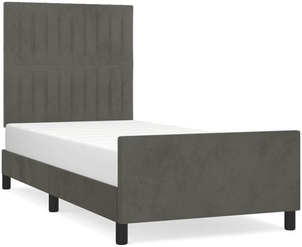 Einzelbettgestell Design für Erwachsene ohne Matratze Dunkelgrau 100x200 cm Samt d4538e