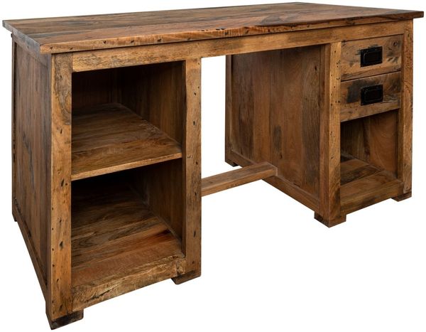 Schreibtisch Mango 140x80x76 natur lackiert RAILWAY #161