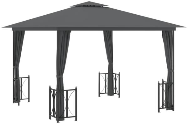 vidaXL Pavillon mit Seitenwänden & Doppeldach 3x3 m Anthrazit 318541