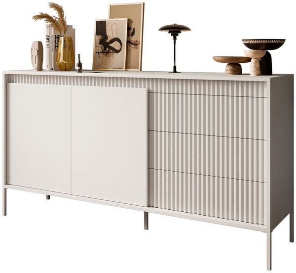 Lookway Kommode YASUMI 2D3S mit 2 Türen und 3 Schubladen (1x Kommode), Breite, 153,5 cm