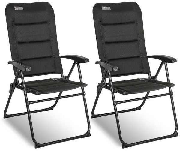 HOMECALL Gartenstuhl Hochlehner Campingstuhl Klappstühle Gepolstert Faltstuhl Balkonstuhl (Anglerstuhl, 2 St), mit 5-Fach Verstellbare lehne, für Camp Garten Balkon, Belastbar 150KG
