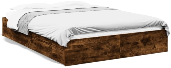 vidaXL Bettgestell mit Schubladen Räuchereiche 160x200cm Holzwerkstoff 3280647