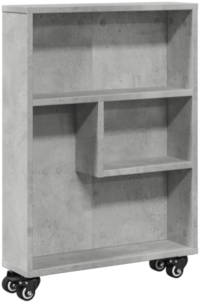 vidaXL Aufbewahrungswagen Schmal Betongrau 48x13x68 cm Holzwerkstoff 855226
