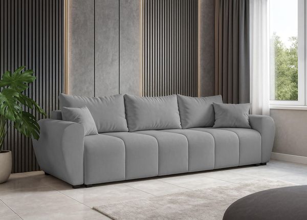 AX LIVING Malatya Big Sofa mit Schlaffunktion Schlafsofa Hellgrau 246
