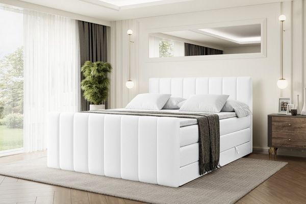 ALTDECOR Boxspringbett OTTA-Z KING (Multipocket-Matratze H4, H3 Matratze Bonellfederung, Topper, Kopfteil), Doppelbett mit Fußteil