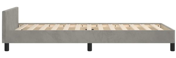 Bettgestell mit Kopfteil Samt Hellgrau 90x200 cm, Härtegrad: H2 [3125611] Bild 7