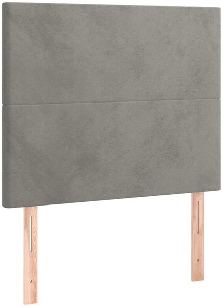 Bettgestell mit Kopfteil Samt Hellgrau 90x200 cm, Härtegrad: H2 [3125611] Bild 9