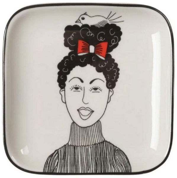 Giftcompany Schmuckkassette Porzellanteller Love Plates Frau mit Vogel
