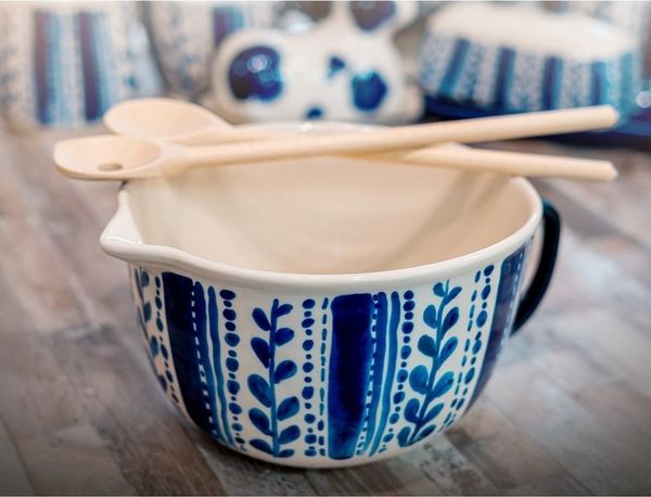 Neuetischkultur Rührschüssel Rührschüssel Keramik gemustert, Keramik, (Stück, 1-tlg), Küchenschüssel Salatschüssel