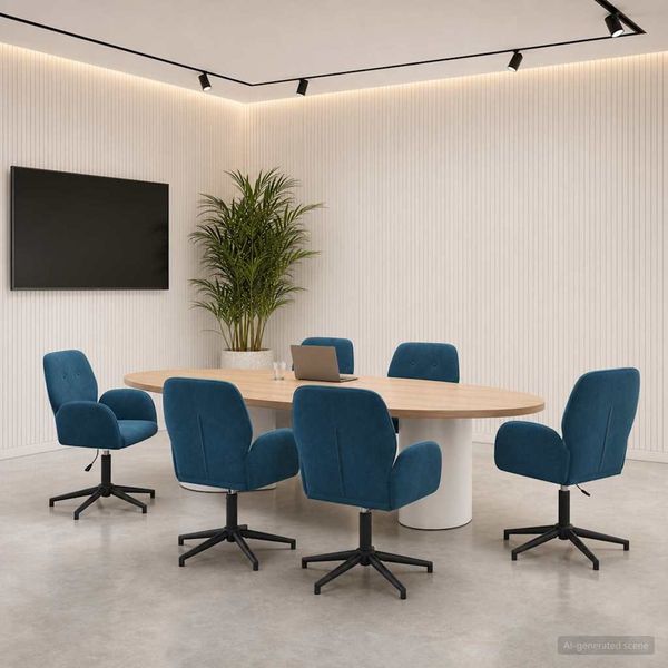 vidaXL Drehstühle 6 Stk. 54 x 55 x 90 cm Blau Samt (V) 3428346