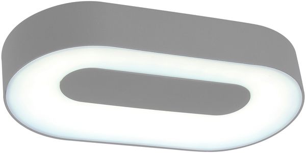 LED Außenwandleuchte UBLO, Aluminium, Silber Oval 21cm breit, IP44 Bild 2