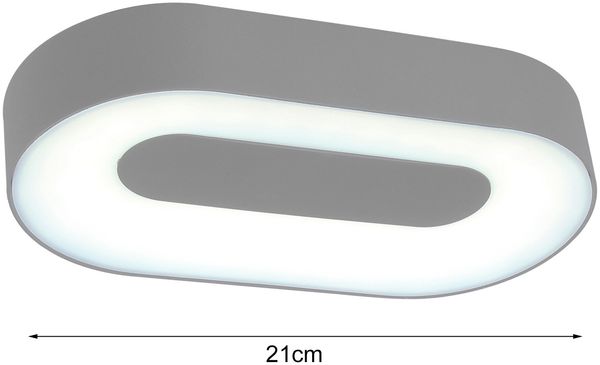 LED Außenwandleuchte UBLO, Aluminium, Silber Oval 21cm breit, IP44 Bild 4