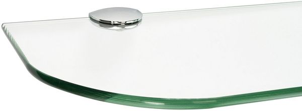 ib style Wandregal Glasregal 6mm klar 90 x 20 cm + Clip ROMY Verchromt, Glasboden aus ESG-Sicherheitsglas - Wandregal