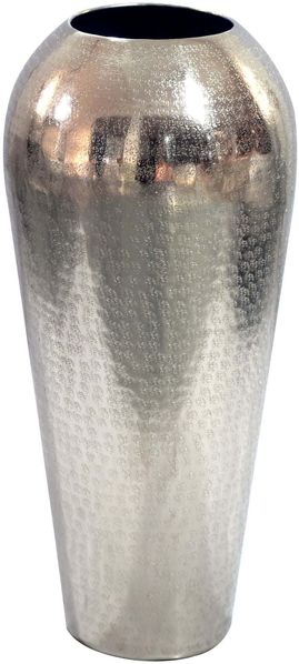 Dekovase Aluminium 50cm Silber - Standvase groß - Bodenvase rund modern - Vase Metall für Blumen - Design Wohnzimmer Deko - Wohndeko Handmade