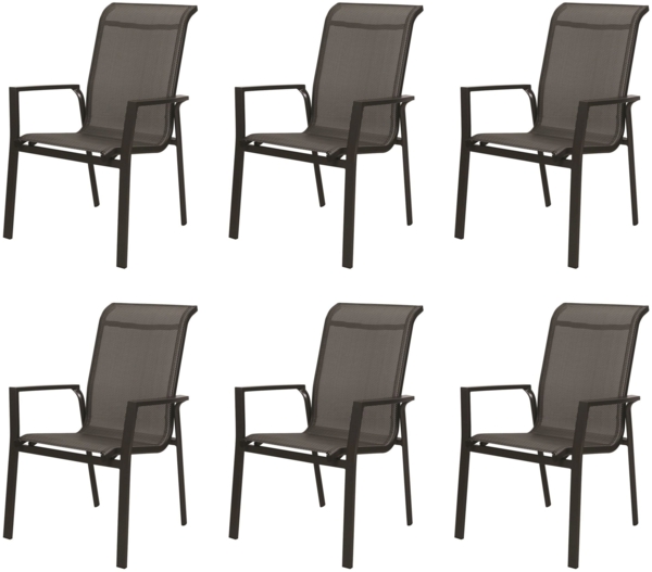 Gardissimo WINDSOR 6x Alu-Stapelsessel Gartensessel anthrazit / mixed-silber