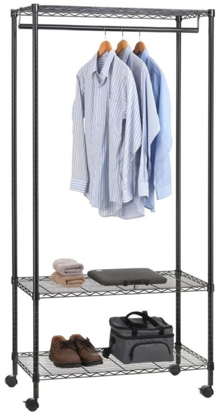 IDIMEX Garderobenständer BRINDISI, Garderobenwagen BRINDISI - Kleiderständer, mobiler Schrank, schwarz
