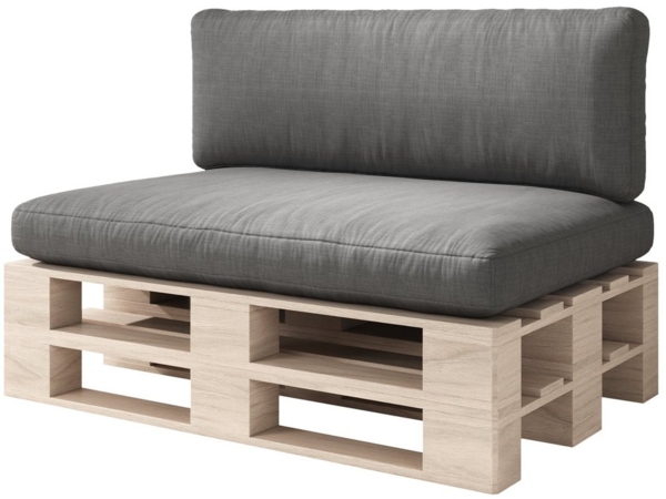 sunnypillow Palettenkissen Boston - Set Palettenauflage mit abnehmbarem Bezug, Indoor / Outdoor, 2er Set Sitzkissen + Rückenkissen