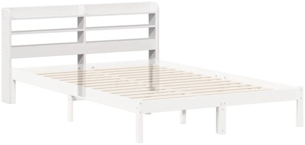 vidaXL Kopfteil mit Ablagen Weiß 160 cm Massivholz Kiefer 850945 Bild 6