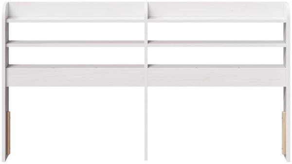 vidaXL Kopfteil mit Ablagen Weiß 160 cm Massivholz Kiefer 850945 Bild 3