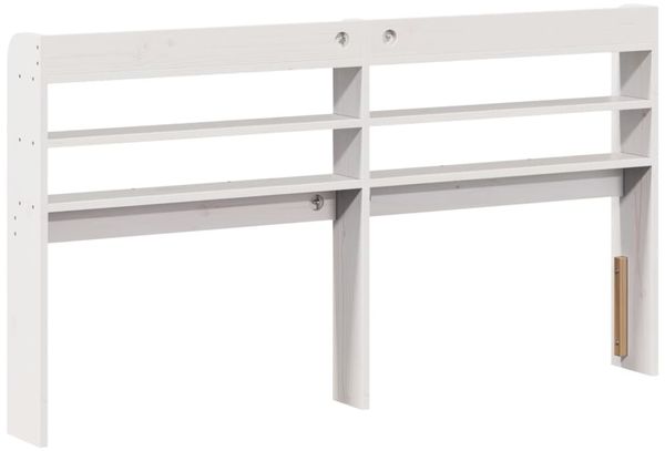vidaXL Kopfteil mit Ablagen Weiß 160 cm Massivholz Kiefer 850945 Bild 5