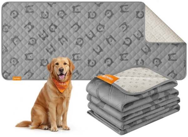 Feandrea Wasserdichte Hundedecke, Decke für große Hunde, 178 x 76 cm, Autoschondecke für Haustiere, Sofaschutz, maschinenwaschbar, rutschfeste Unterseite, Stepp-Design, taubengrau PPBDE025G01