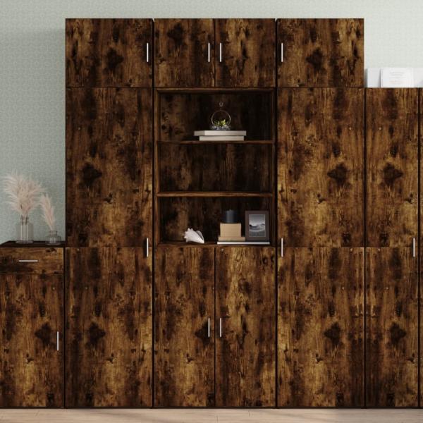 vidaXL Highboard Räuchereiche 70x42,5x185 cm Holzwerkstoff 3281375