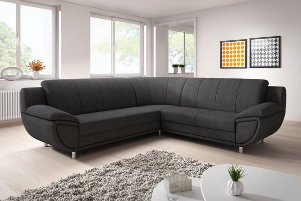 TRENDMANUFAKTUR Ecksofa Rondo II, zeitlos & elegant, bequeme Armlehnen, L-Form, wahlweise mit Federkern, wahlweise mit Bettfunktion, B/T 267/247cm